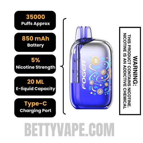 Sour Blackberry Gush Foger Bit 35K Disposable Vape Specifications