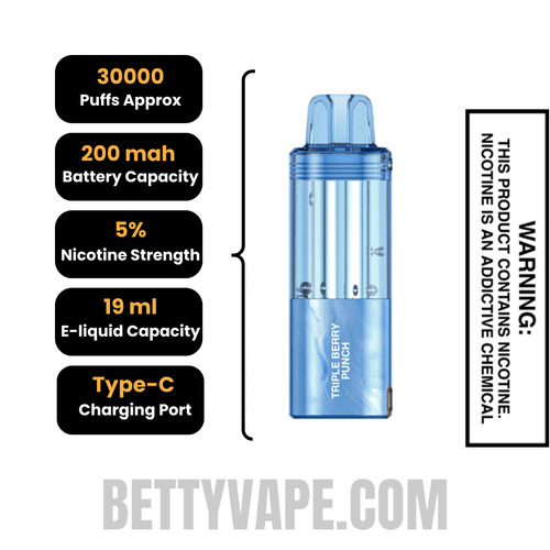 Triple Berry Punch Foger Switch Pro 30K Disposable Vape Pod Specifications