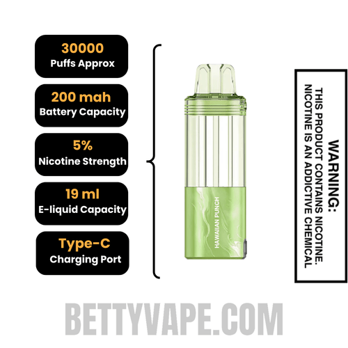 Hawaiian Punch Foger Switch Pro 30K Disposable Vape Pod Specifications