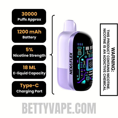 Black Dragon Ice Nexa Flex 30K Disposable Vape Kit Specifications