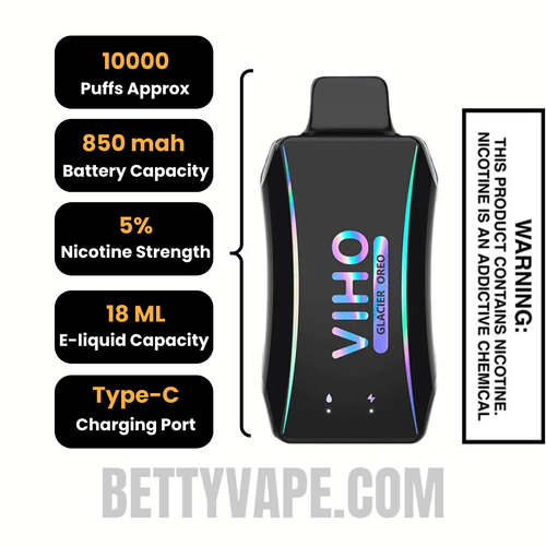 Glacier Oreo VIHO Turbo Vape 10000 Puffs Specifications