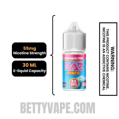Hawaiian Pink RAZ Salt Nic juice, 30 ML Specifications