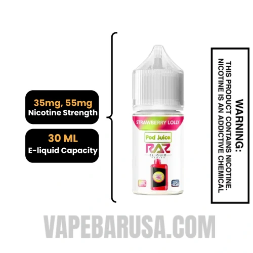 Strawberry Lolly RAZ Salt Nic Juice 30 ML Specifications