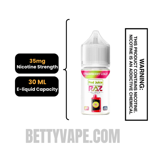 Strawberry Lolly RAZ Salt Nic Juice 30 ML Specifications