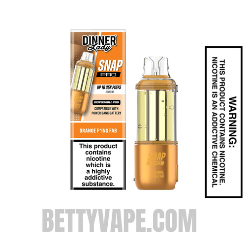 Orange F*king Fab Dinner Lady Snap Pro Intense 35K Pre-filled Replacement Pod With Package Box