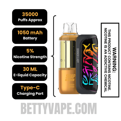 Mexico Mango Dinner Lady Snap Pro 35K Disposable Vape Kit Specifications