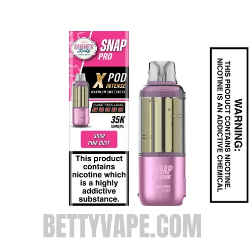 Sour Pink Dust Dinner Lady Snap Pro Intense 35K Pre-filled Replacement Pod With Package Box