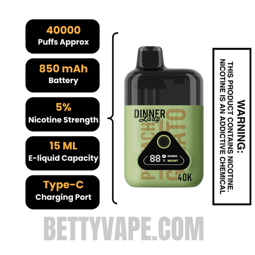 Pistachio Gelato Dinner Lady 40K Disposable Vape Specifications