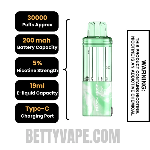 Dragon Melon Foger Switch Pro 30K Disposable Vape Pod Specifications