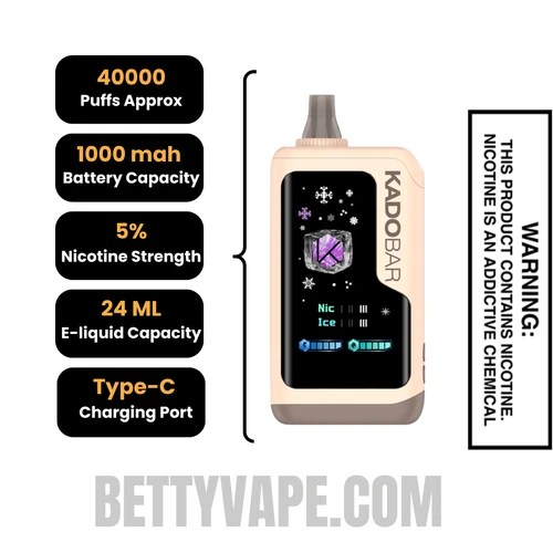Tiramisu Kado Bar NI40000 Ice-Nic Control Disposable Vape Specification