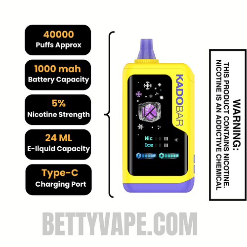 Blueberry Cheesecake Kado Bar NI40000 Ice-Nic Control Disposable Vape Specifications
