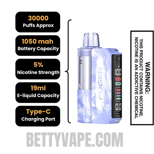 Berry Bliss Foger Switch Pro 30K Disposable Vape Kit Specifications
