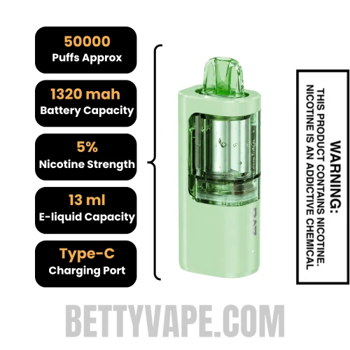 Dragon Strawnana RAZ VUE 50K Disposable Vape Pod Specifications