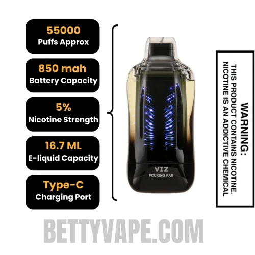 Fcuking Fab Lost Mary VIZ 55K Disposable Vape Specifications