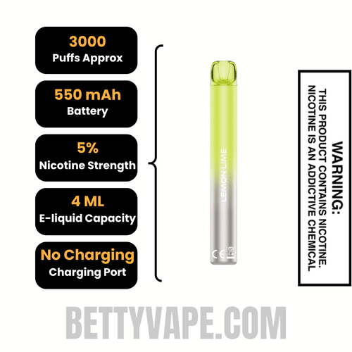 Lemon Lime Voom Mesh 3000 Puffs Disposable Vape Specifications