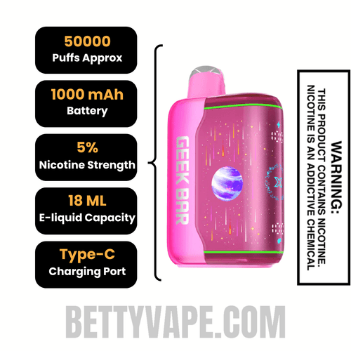 Wild Cherry Slush Geek Bar Pulse X2 Disposable Vape Specifications