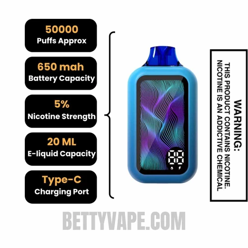 Blue Razz Ice Nixa Bar 50K Disposable Vape Specifications