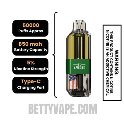 Apple Ice American Standard 50K Disposable Vape Pod Specifications