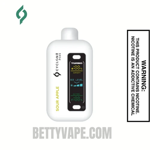 Sour Apple Cyclone Gust Pro 20K Zero Nicotine Disposable Vape
