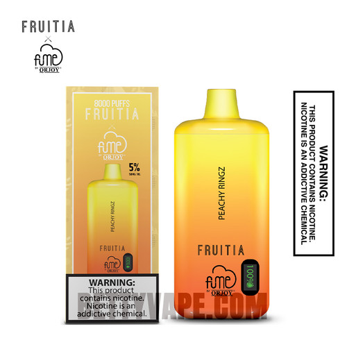 Peachy Ringz Fruitia X Fume Disposable Vape 8000 Puffs with Package Box