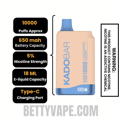 Blueberry Muffin Kado Bar Disposable Vape 10000 Puffs Specifications