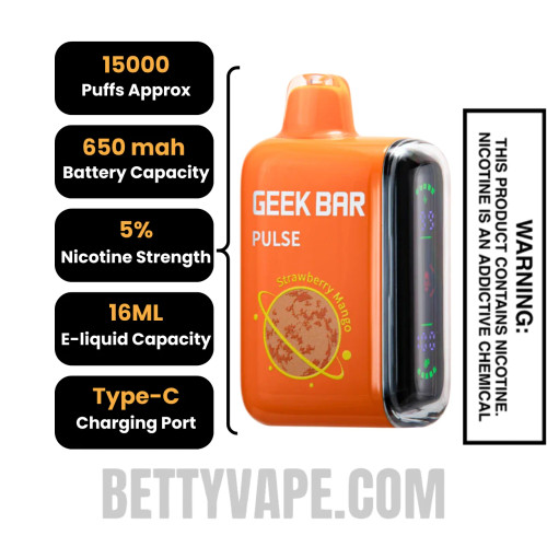 Geek Bar Pulse X Strawberry COLADA 25000 PUFFS  5% NIC Best Flavor