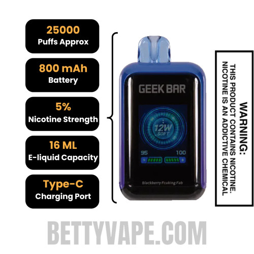 Blackberry Fcuking Fab Geek Bar Skyview Disposable Vape Specifications