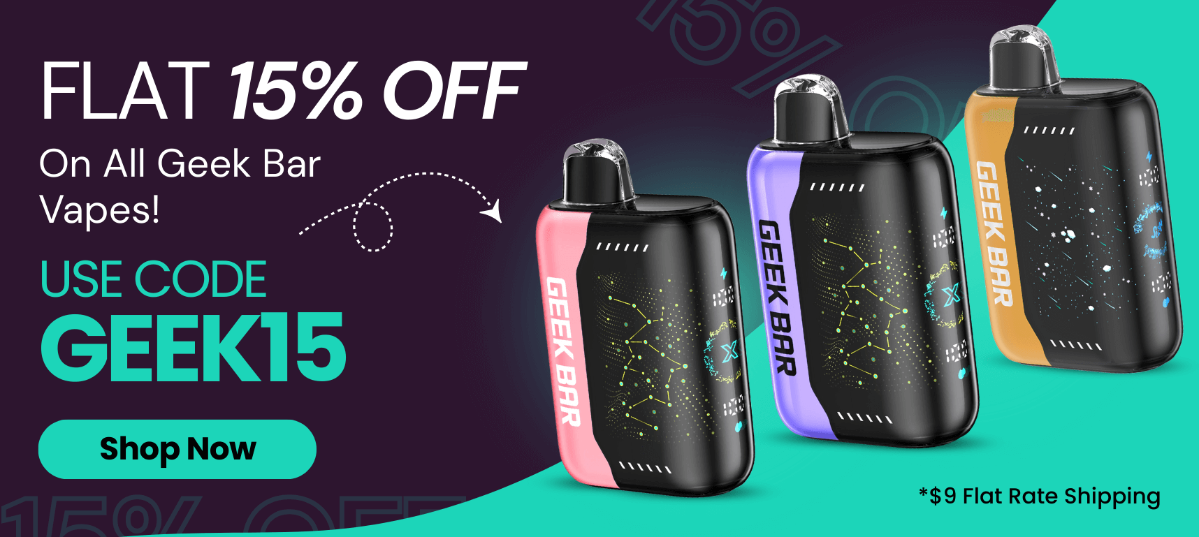 15% off on Geek Bar Vapes