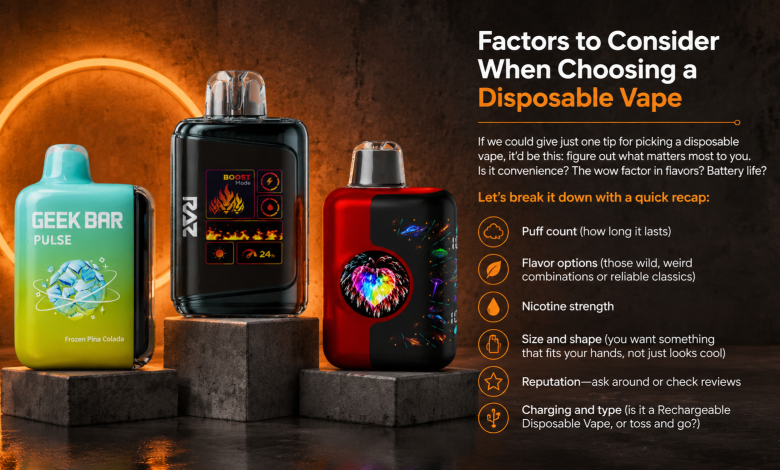 factors to consider when choosing a disposable vape