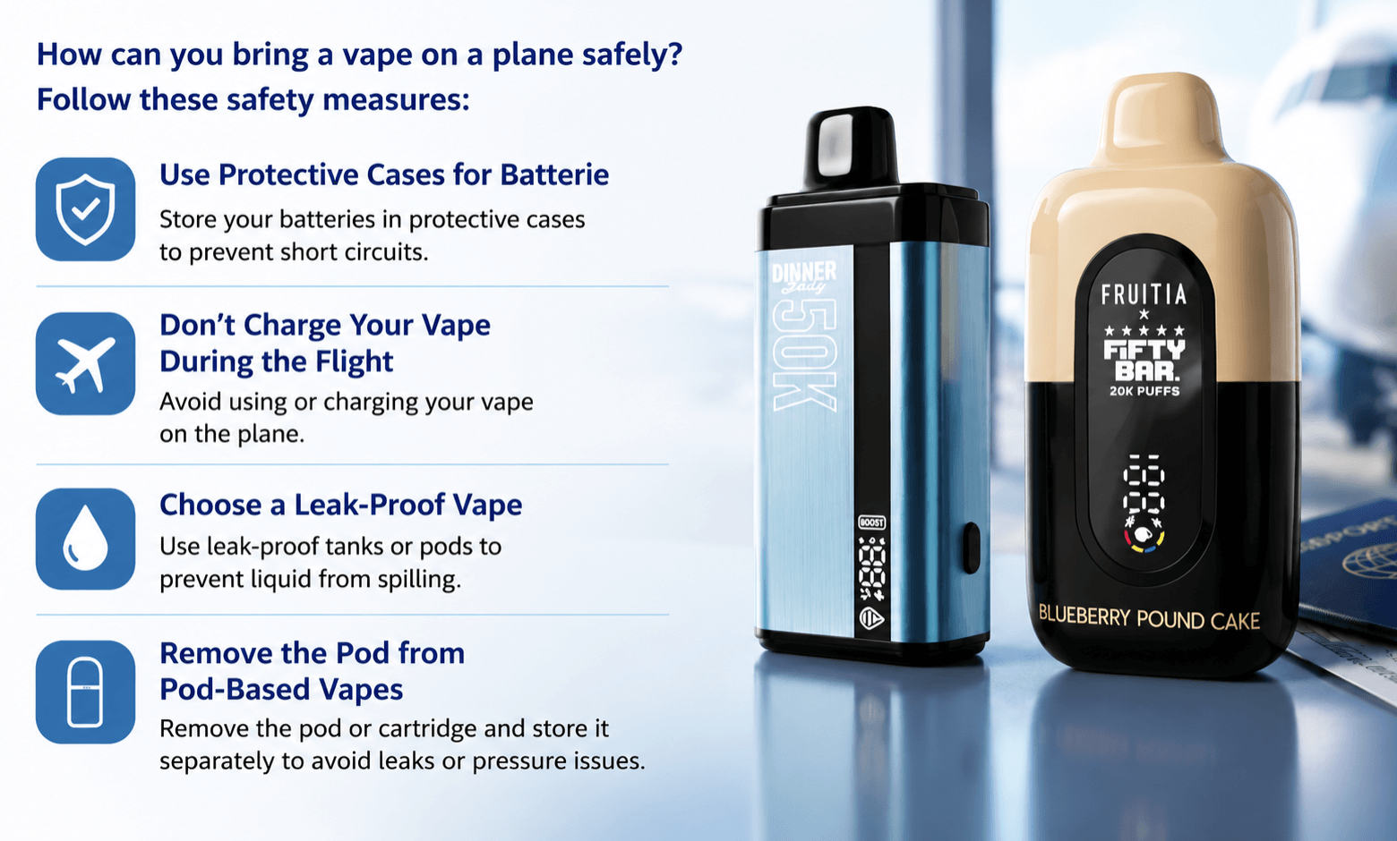 how can you bring a vape on a plane safely