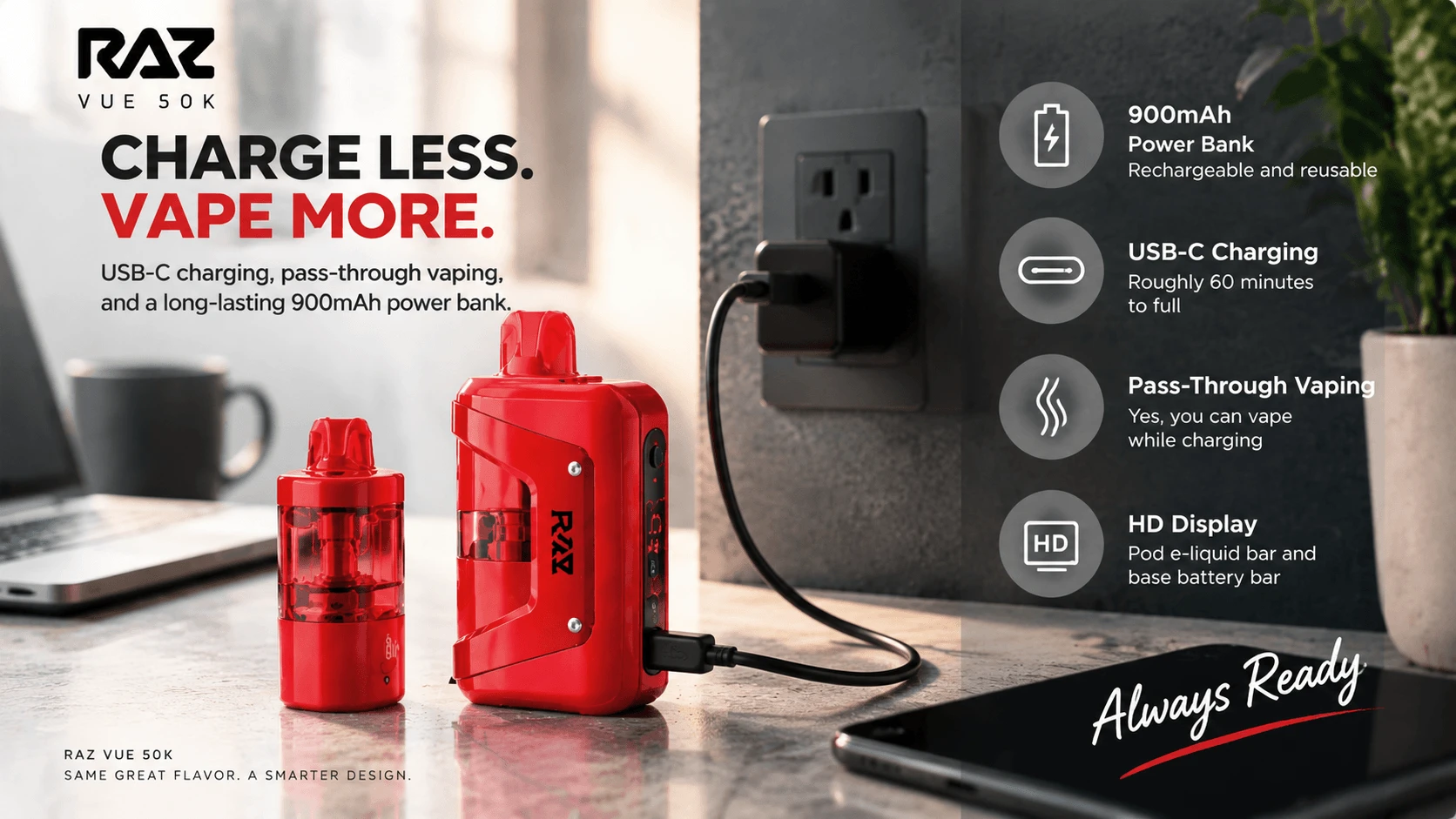 RAZ VUE 50K charging