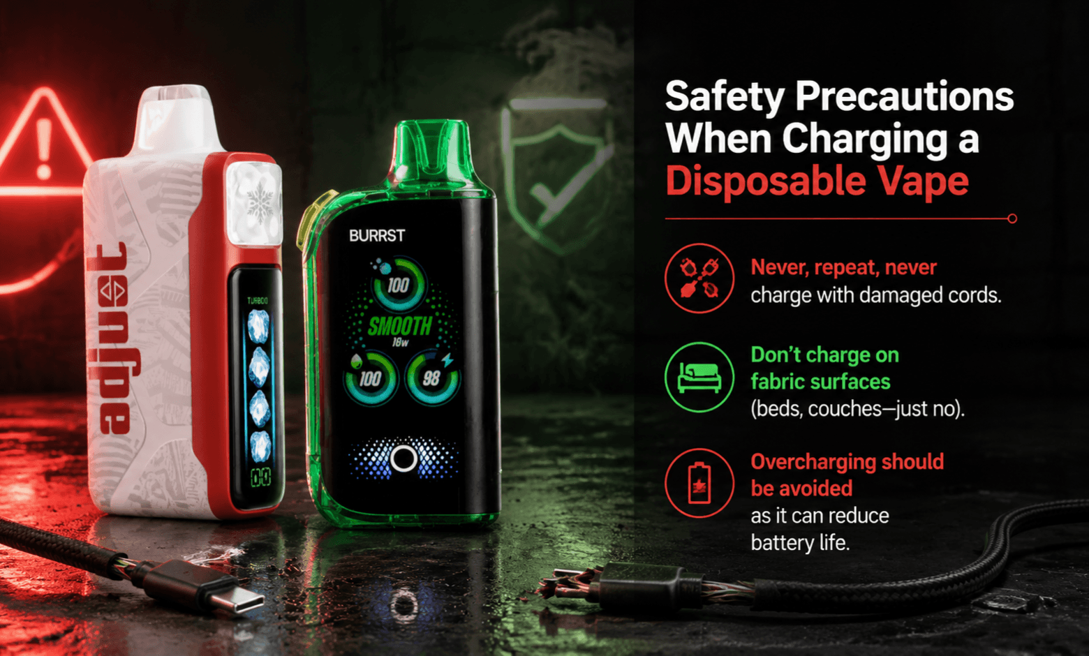 safety precautions when charging a disposable vape