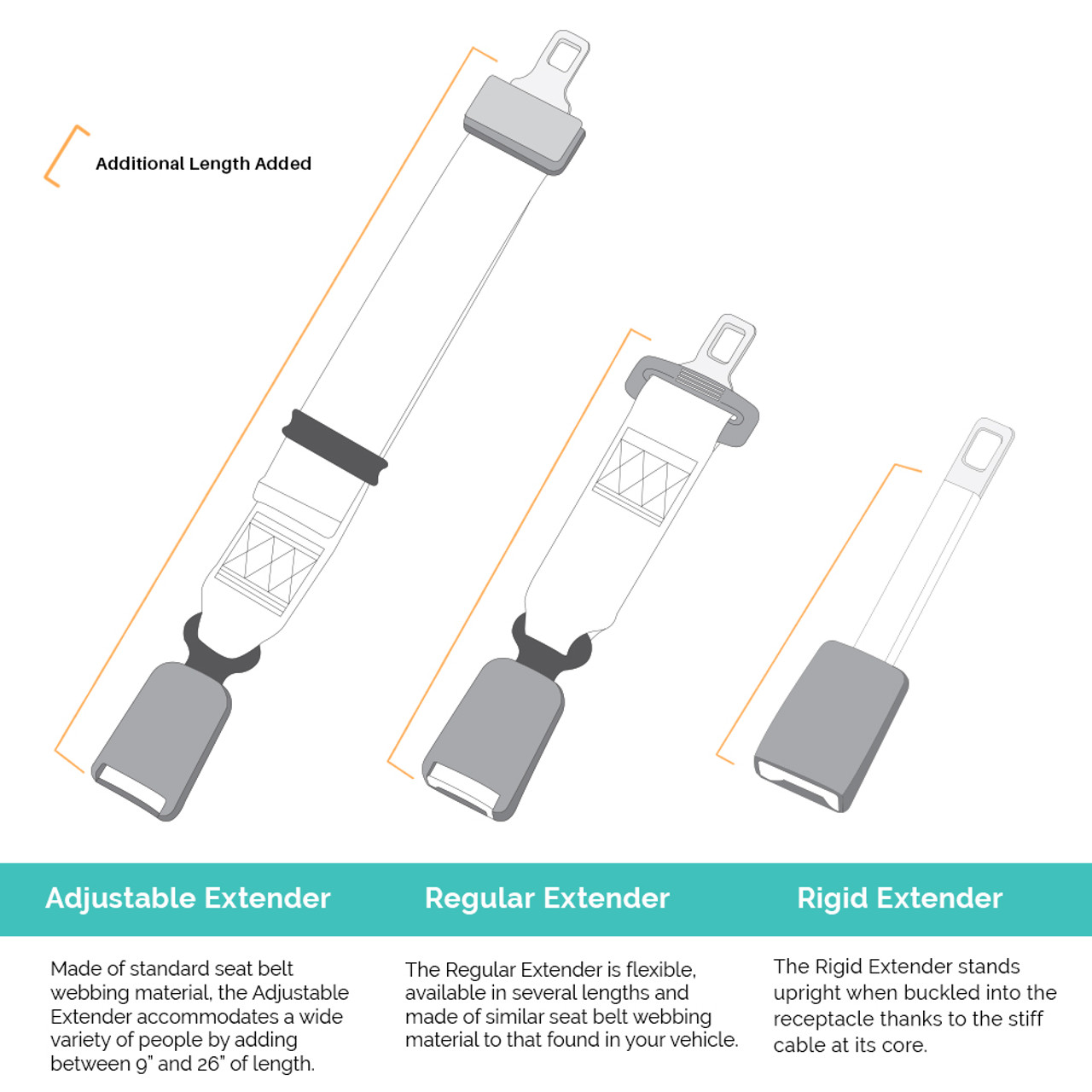 Corvette Seat Belt Extender, In Colors, 1972-1996