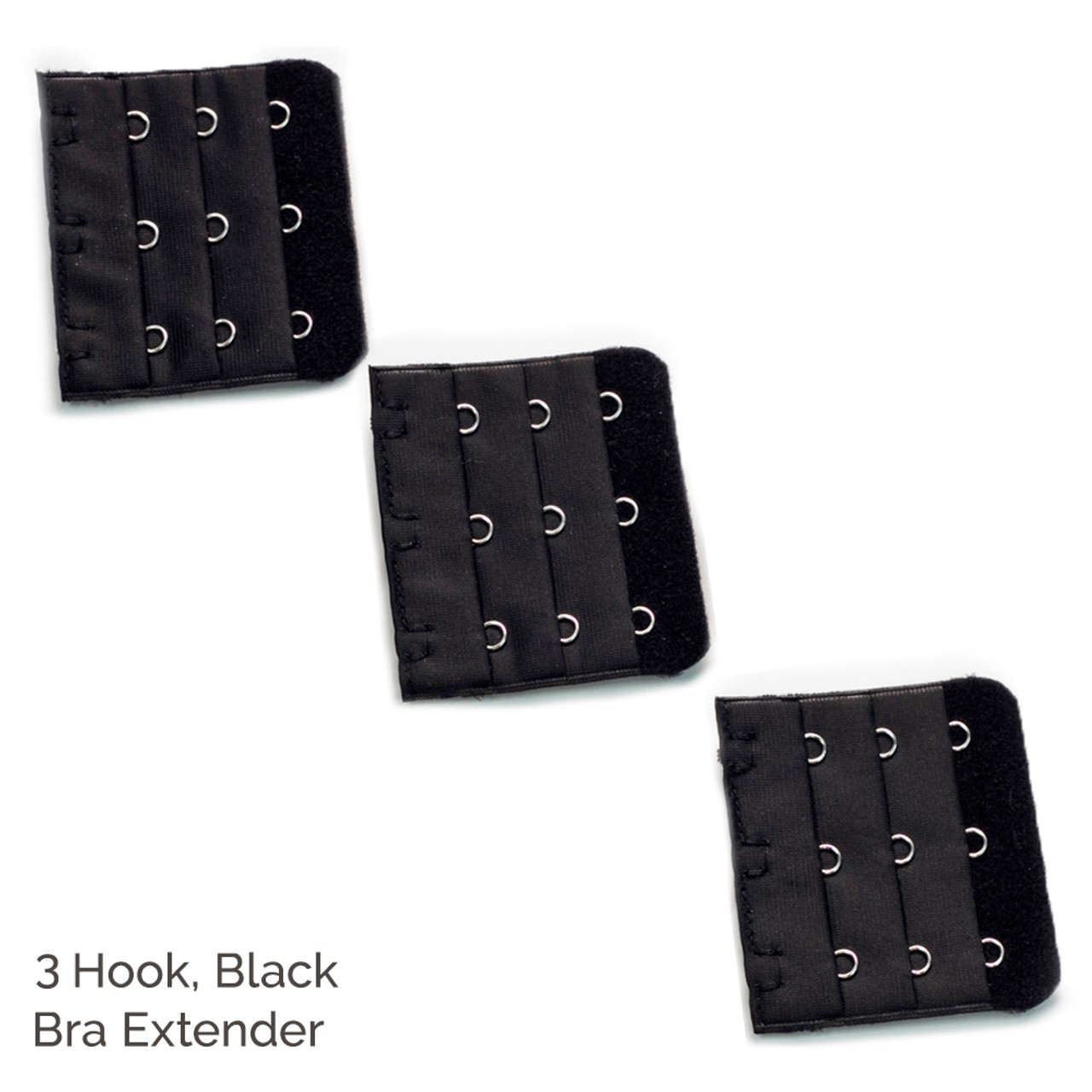 Wingslove Hook & Loop Material 3-Hook Bra Extenders, 3-Count