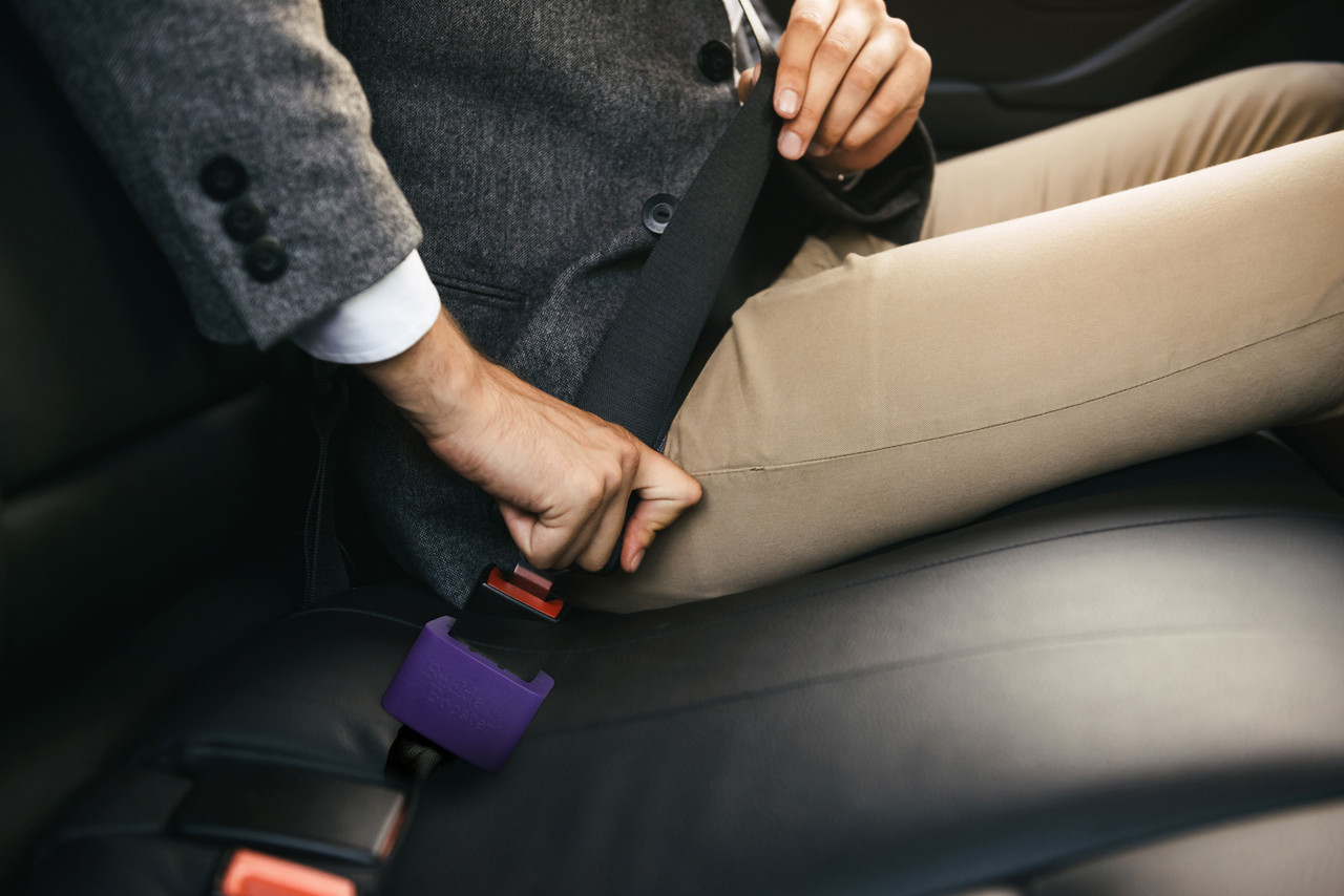 Buckle Booster Seat Belt Receptacle Raiser - Purple