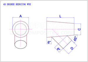 45 Degree Reducing Wye