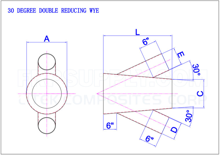 30 Degree Double Reducing Wye