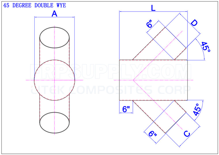45 Degree Double Wye