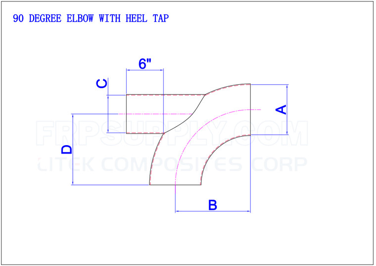 90 Degree Elbow With Heel Tap