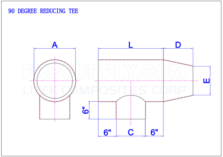90 Degree Reducing Tee