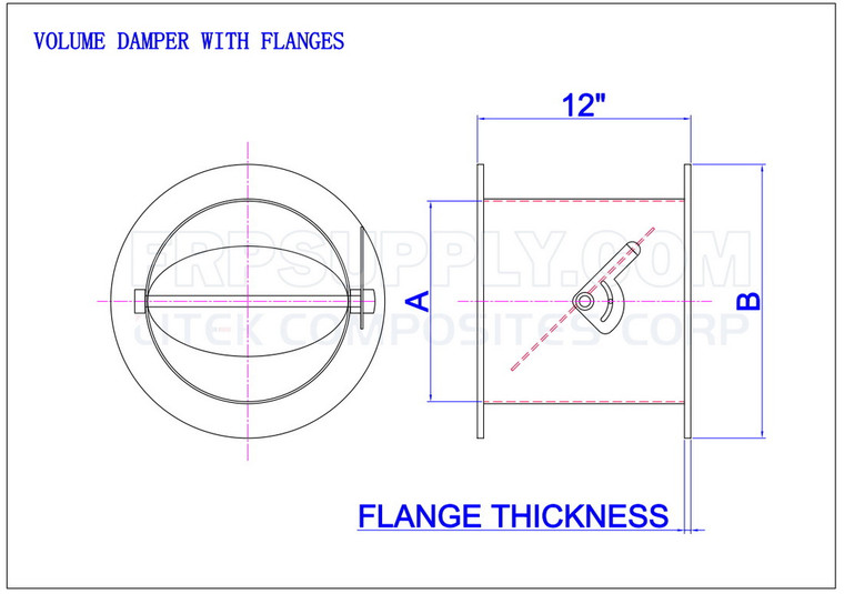 Volume Damper With Flanges
