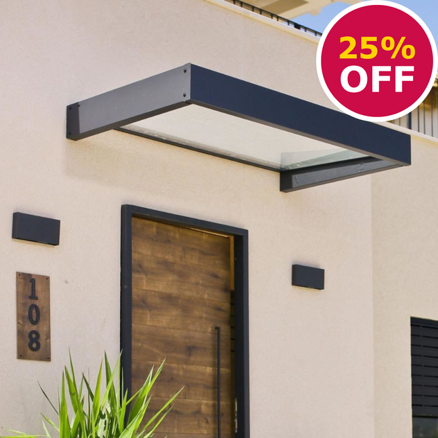 Sophia Door Awning 1600 Grey Clear 3x5ft