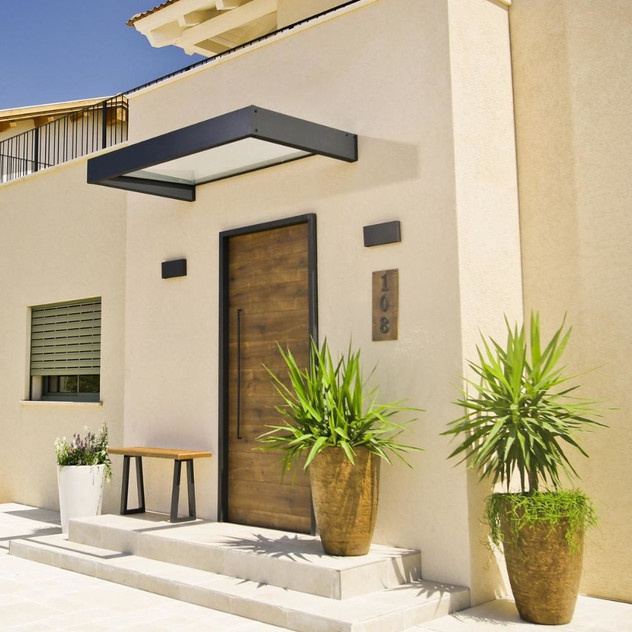 Sophia Door Awning 2150 Grey Clear 3x7ft