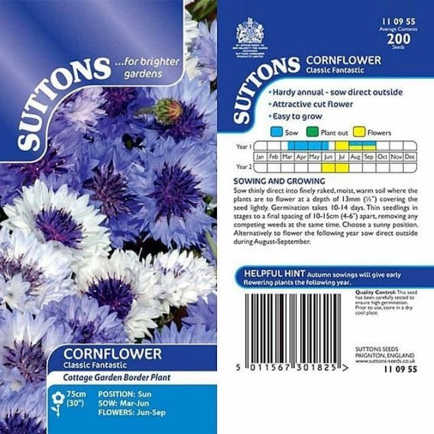 Suttons Cornflower Classic Fantastic