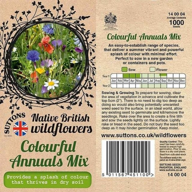 Suttons Colourful Annuals Mix