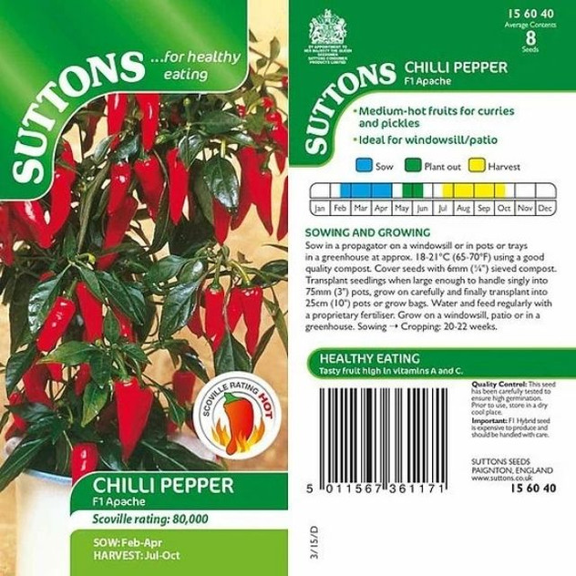 Suttons Chilli Pepper Apache F1