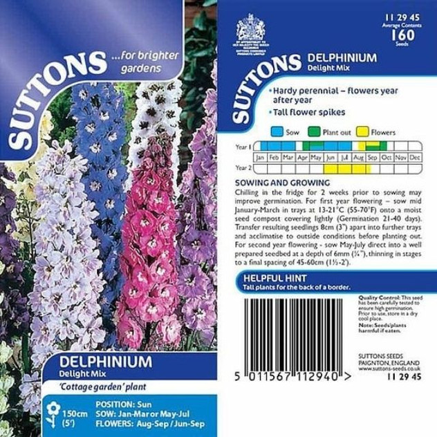 Suttons Delphinium Delight Mix