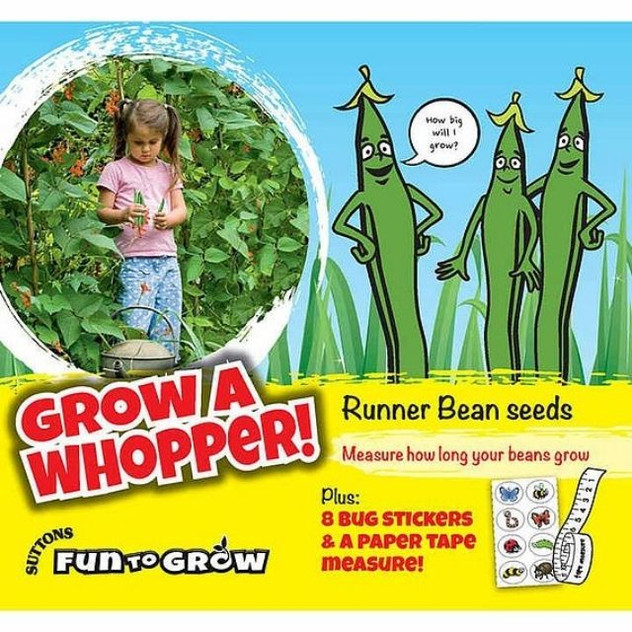 Suttons Fun To Grow Grow A Whopper, Runner Bean seeds