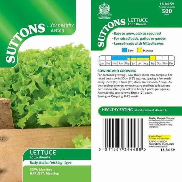 Suttons Lettuce Lollo Bionda