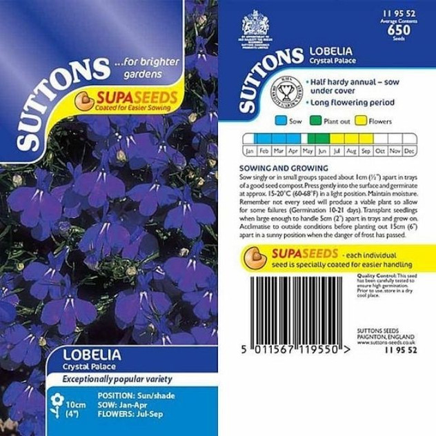 Suttons Lobelia Supacoat Crystal Palace